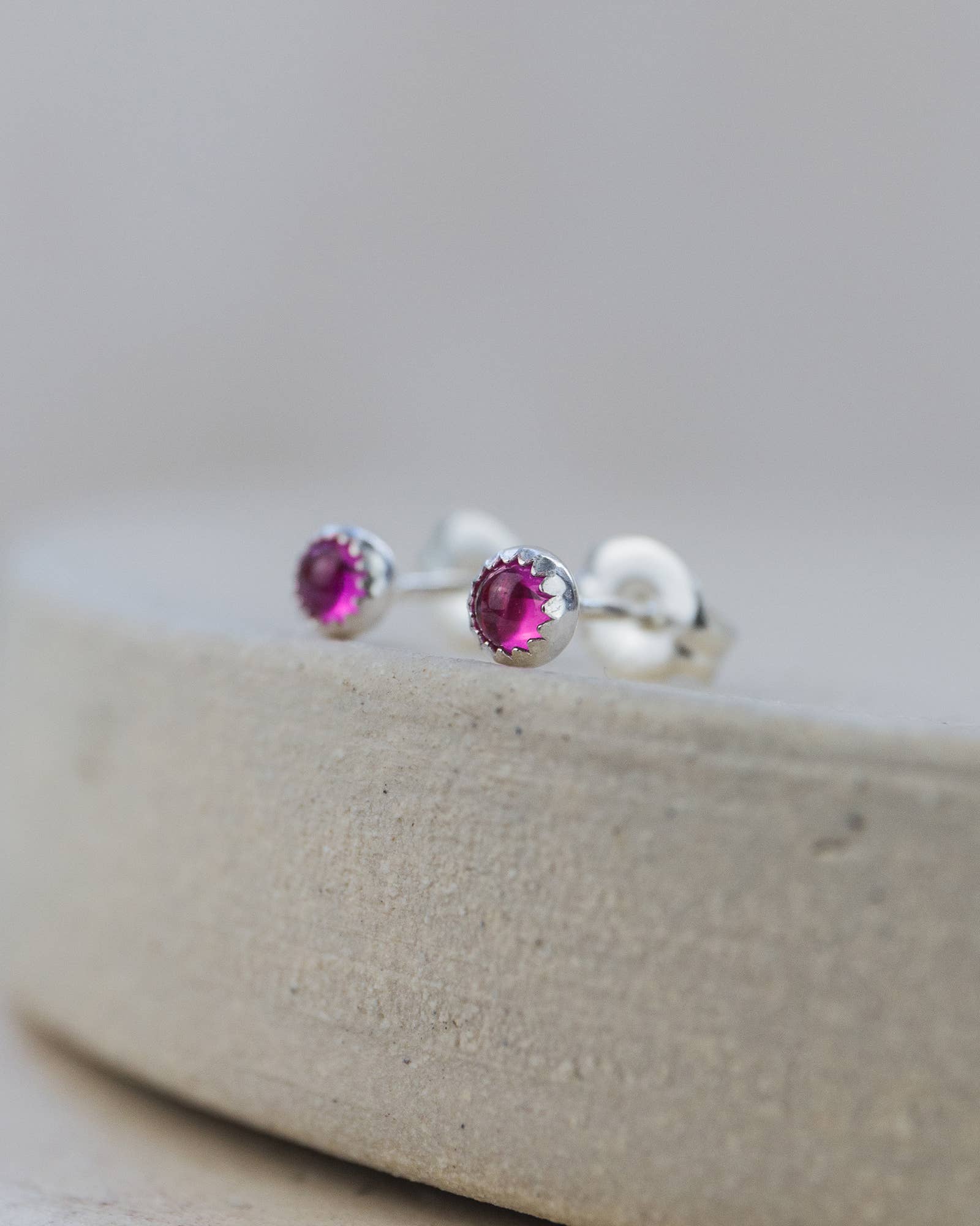 Sterling Silver Gemstone Mini Studs: Pearl