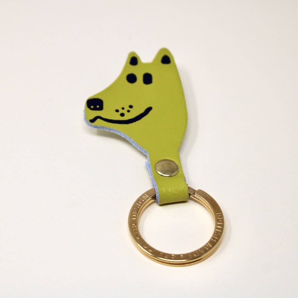 Dog Head Key Fob: Cream
