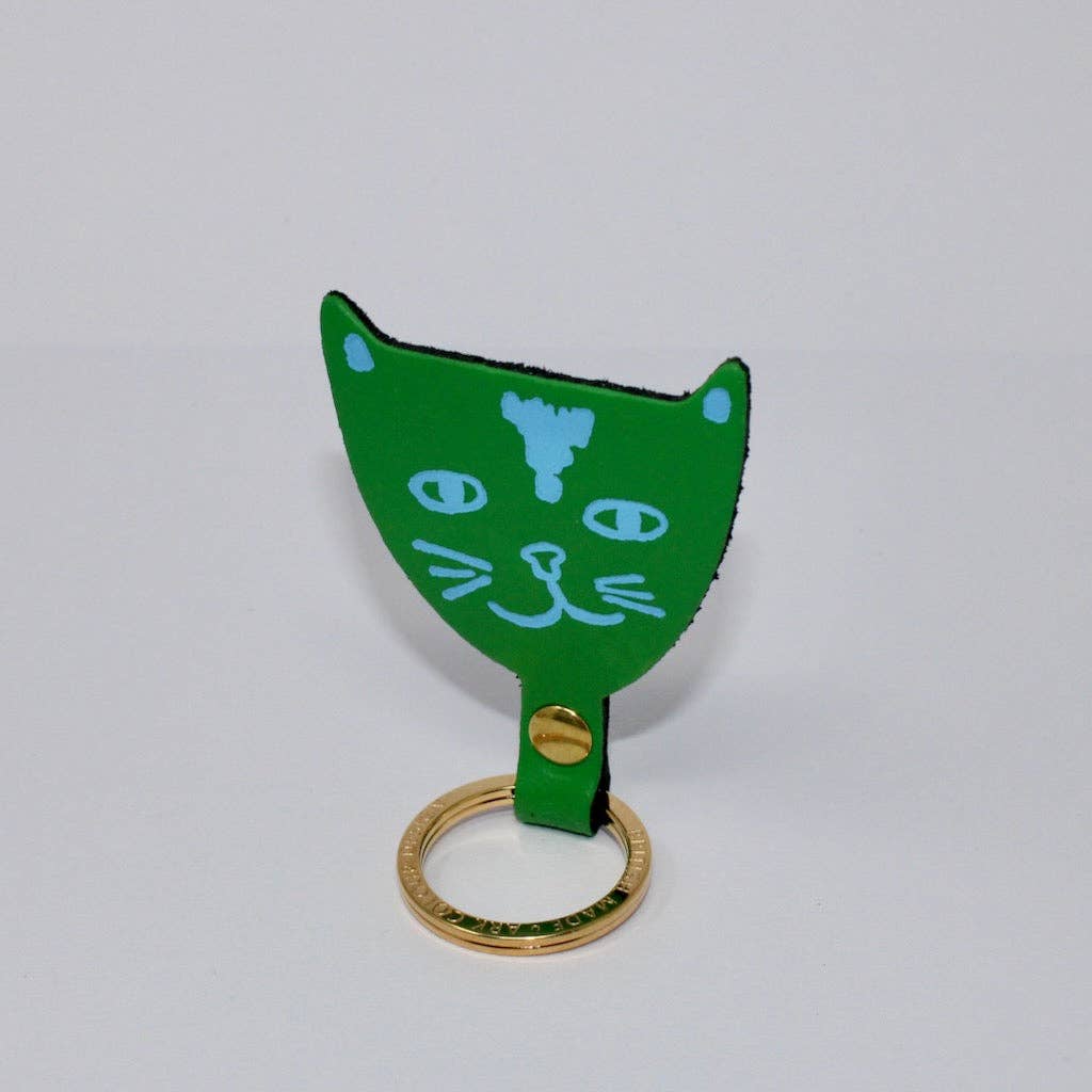 Cat Head Key Fob: Turquoise