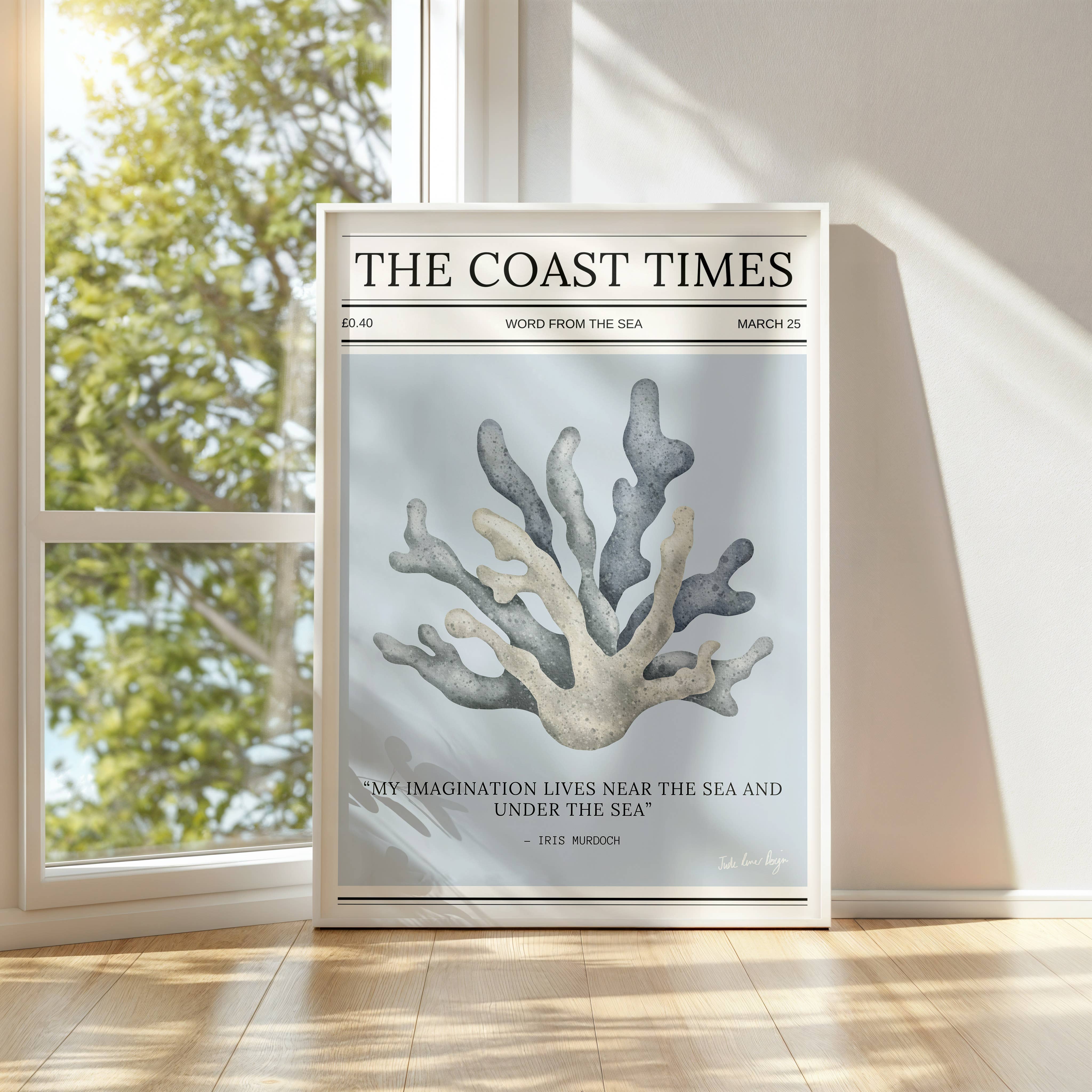Coastal Typography Print - The Coast Times: A3