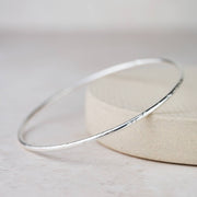 Sterling Silver Geo Circle Bangle: 6.5cm