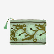 Embroidered pouch - Mist Green