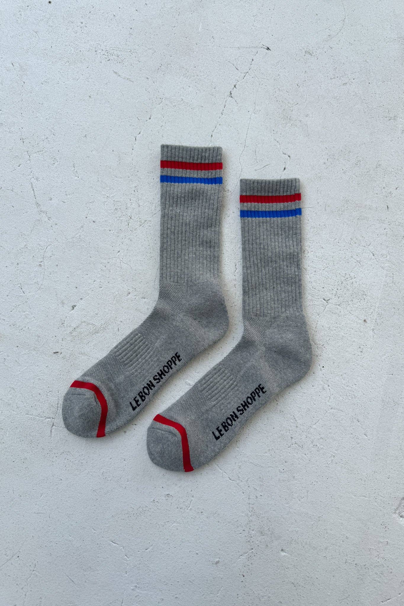 EXTENDED Boyfriend Socks: Lt. Grey