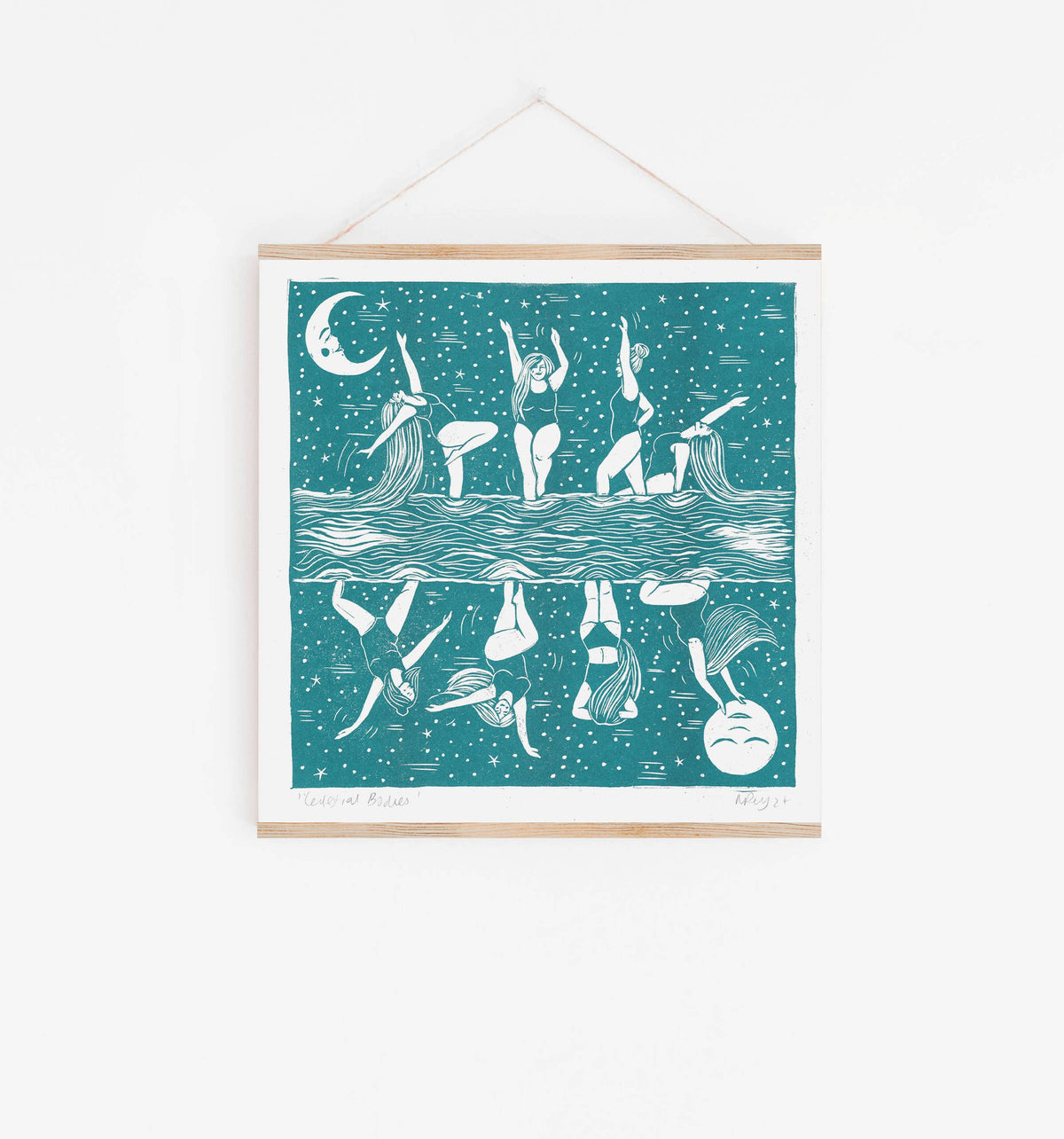 Celestial Bodies riso, swimming, friends, ocean, mooncycle