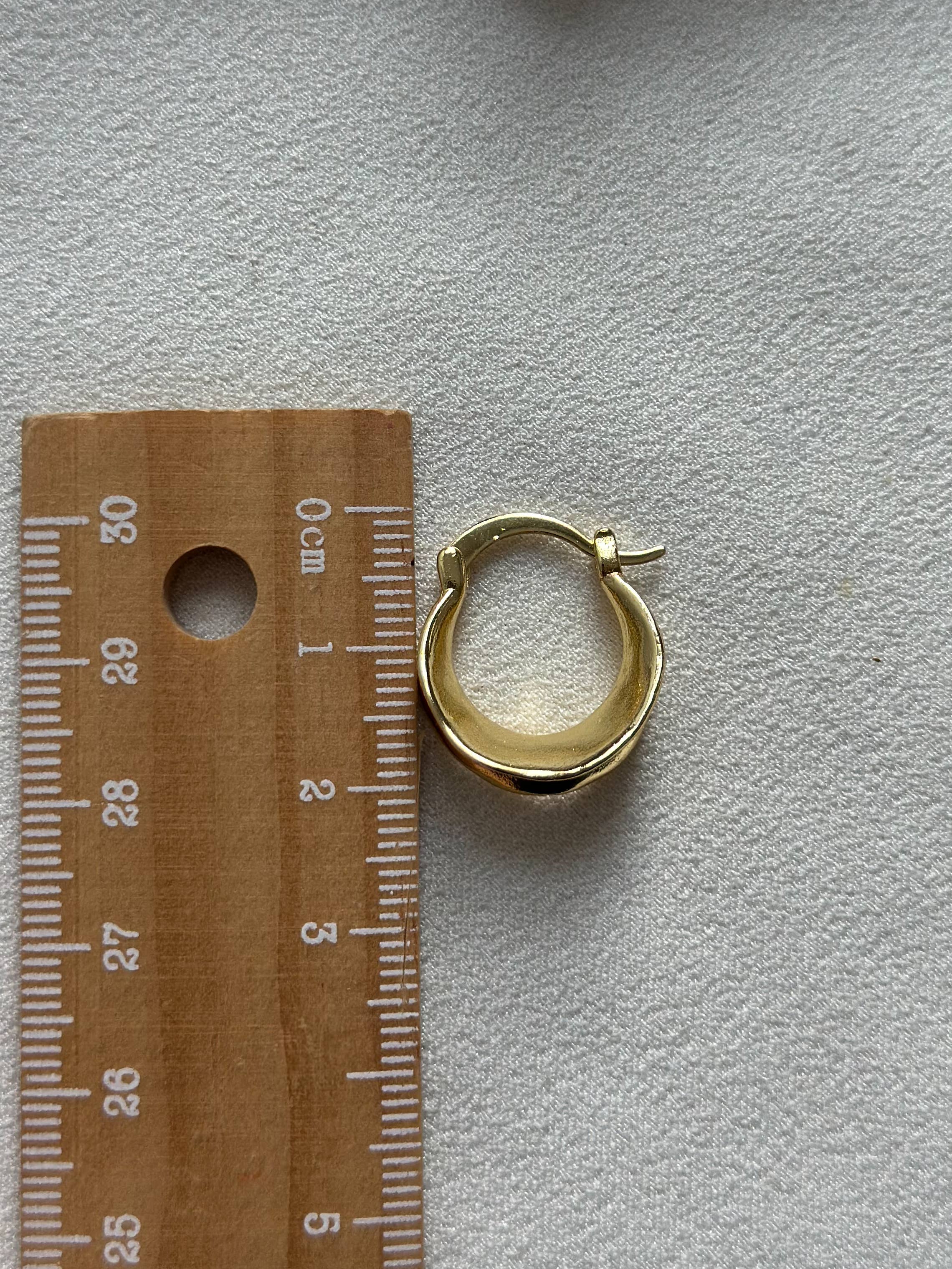 18k Gold Plated Folded Hoop Earrings