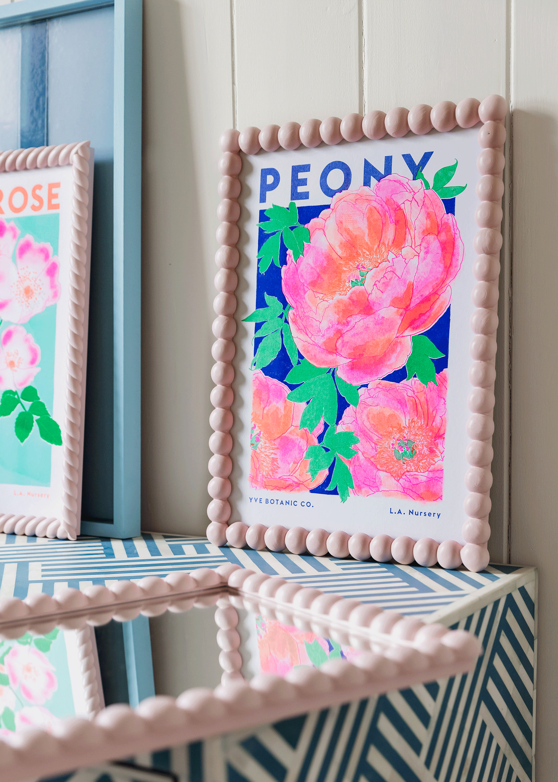 Peony Flower Risograph Print: A4 21 x 29.7 cm