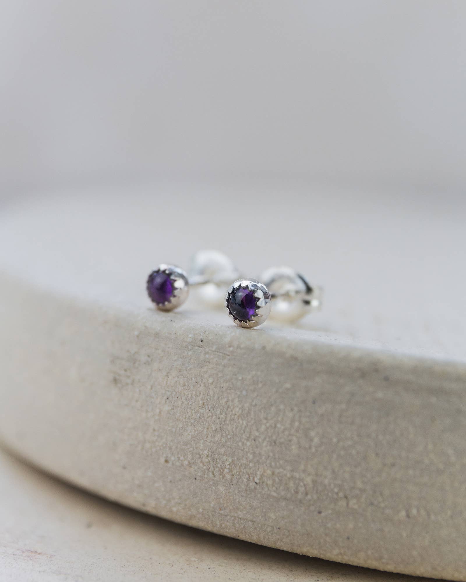 Sterling Silver Gemstone Mini Studs: Pearl