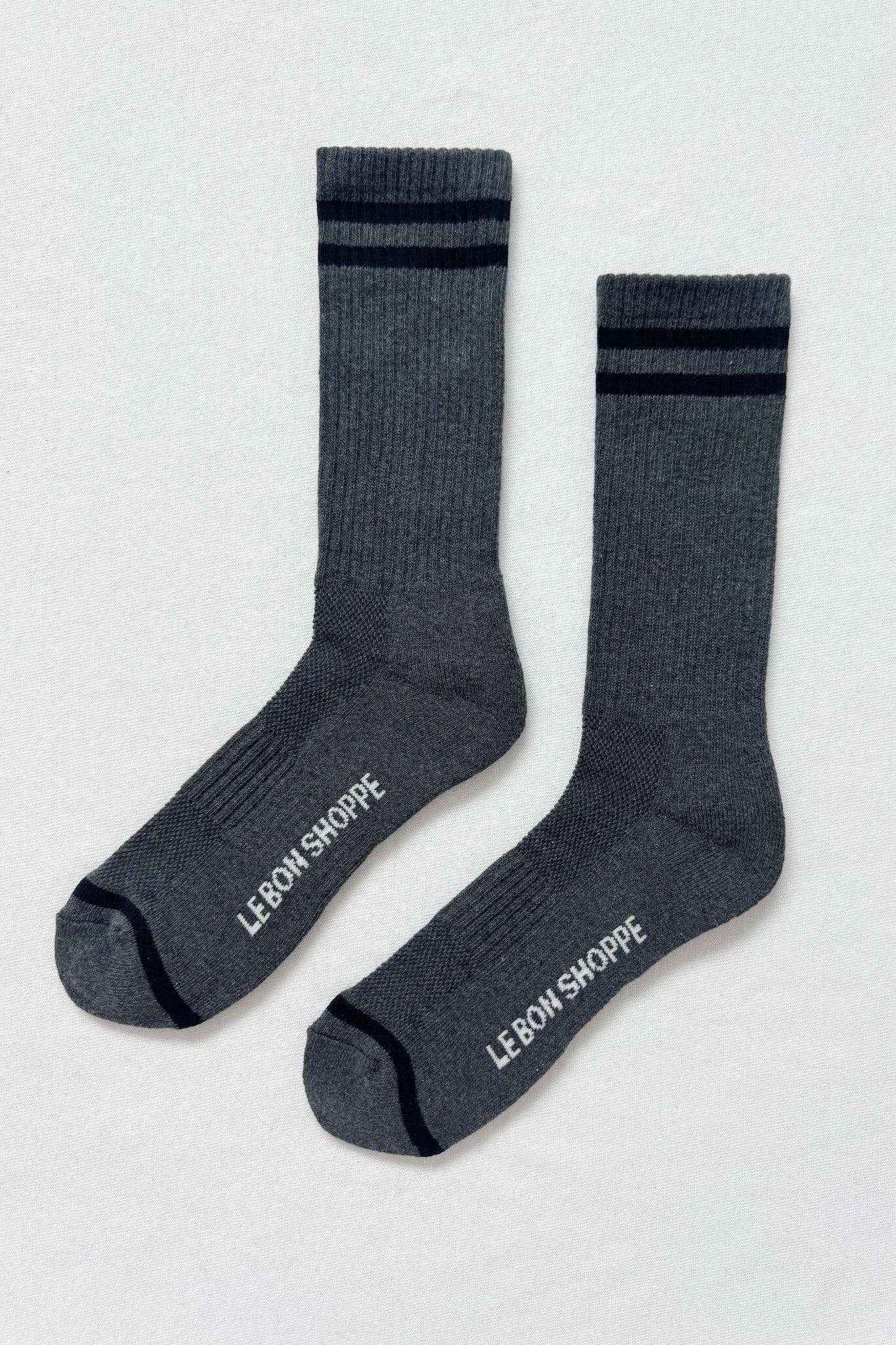 EXTENDED Boyfriend Socks: Lt. Grey