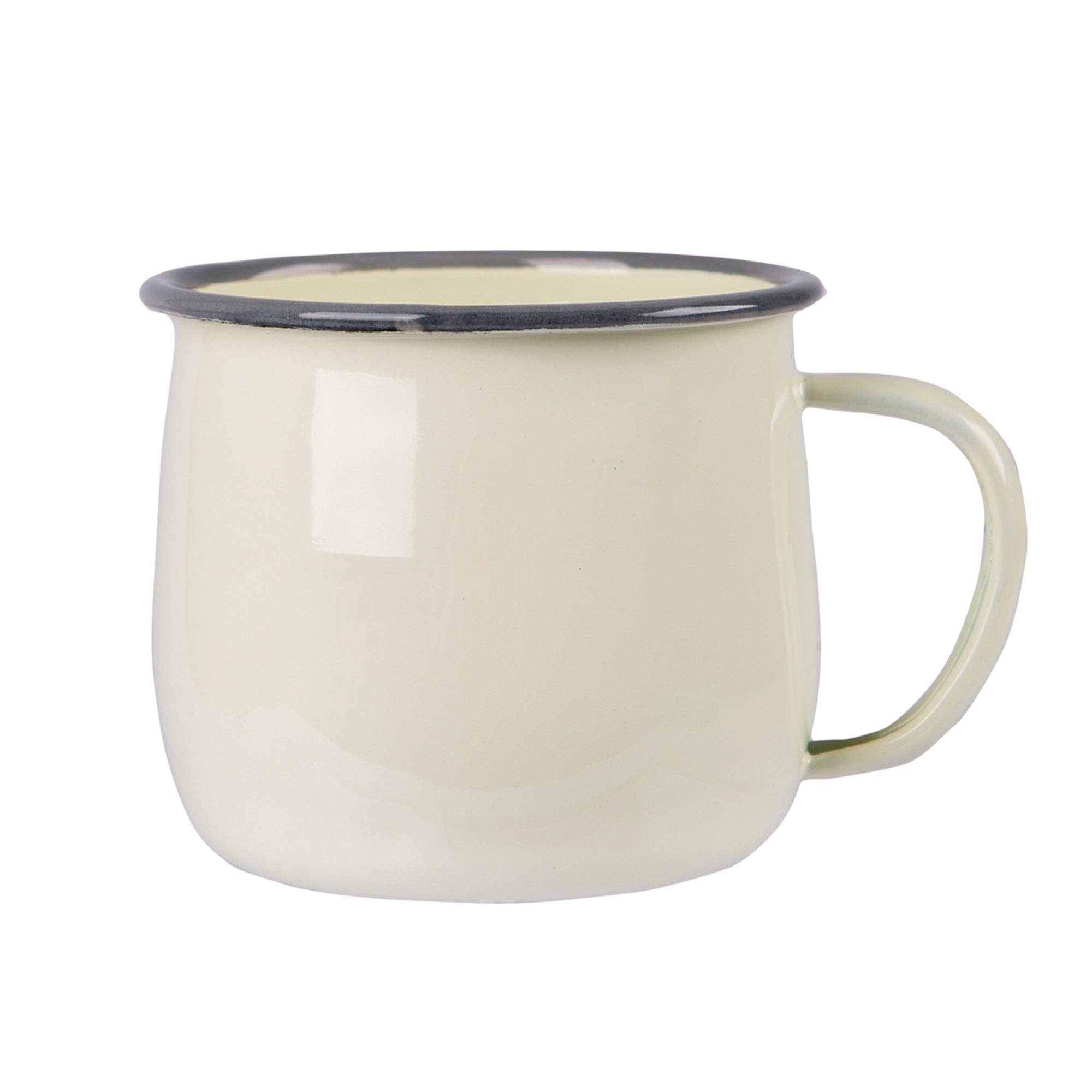 Argon Tableware Coloured Enamel Belly Mug - 375ml - Cream