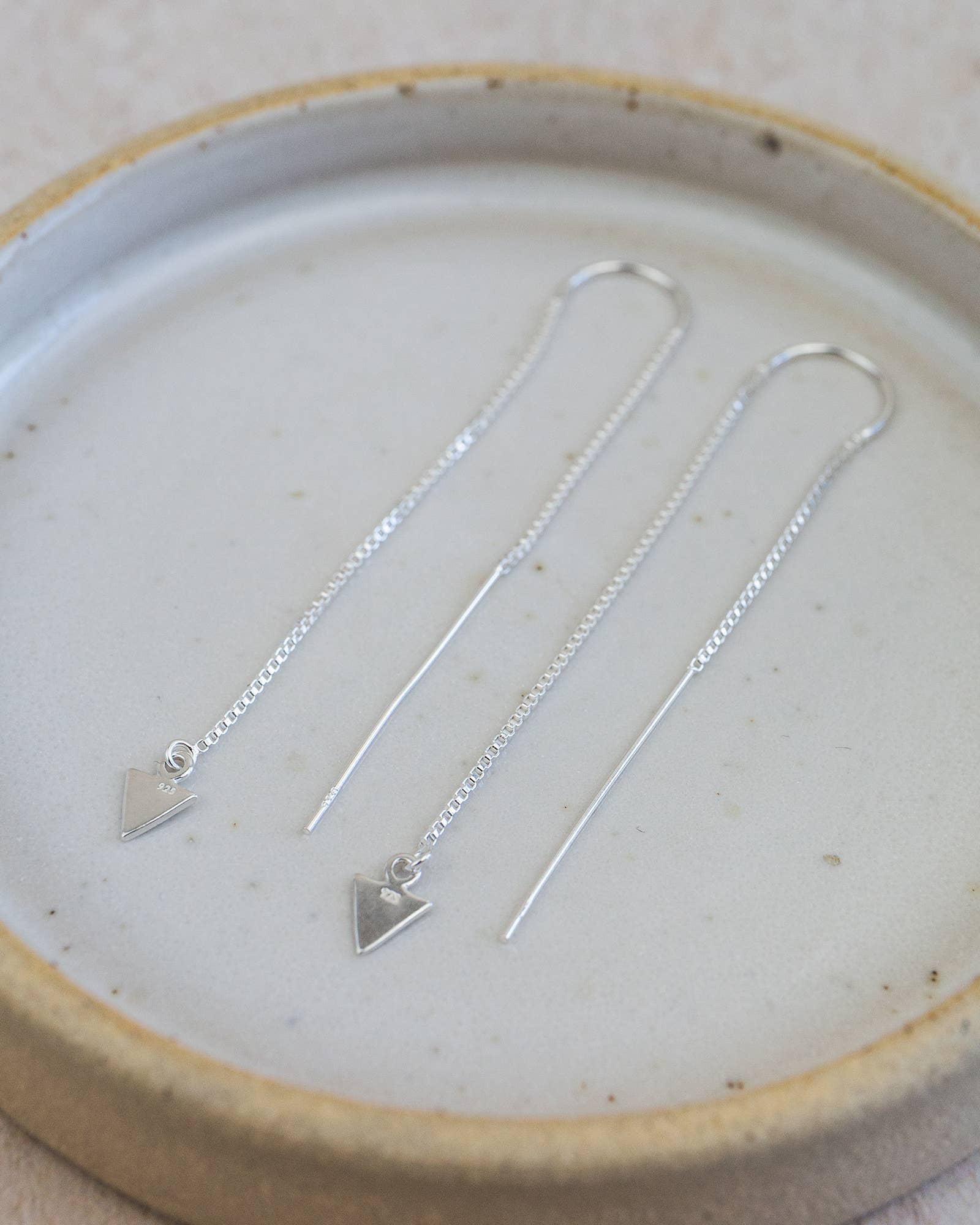 Sterling Silver Threader Earrings With Charms: Teardrop