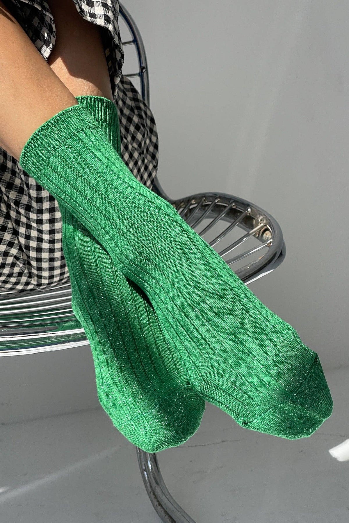 Her Socks - MODAL Lurex : Copper Black