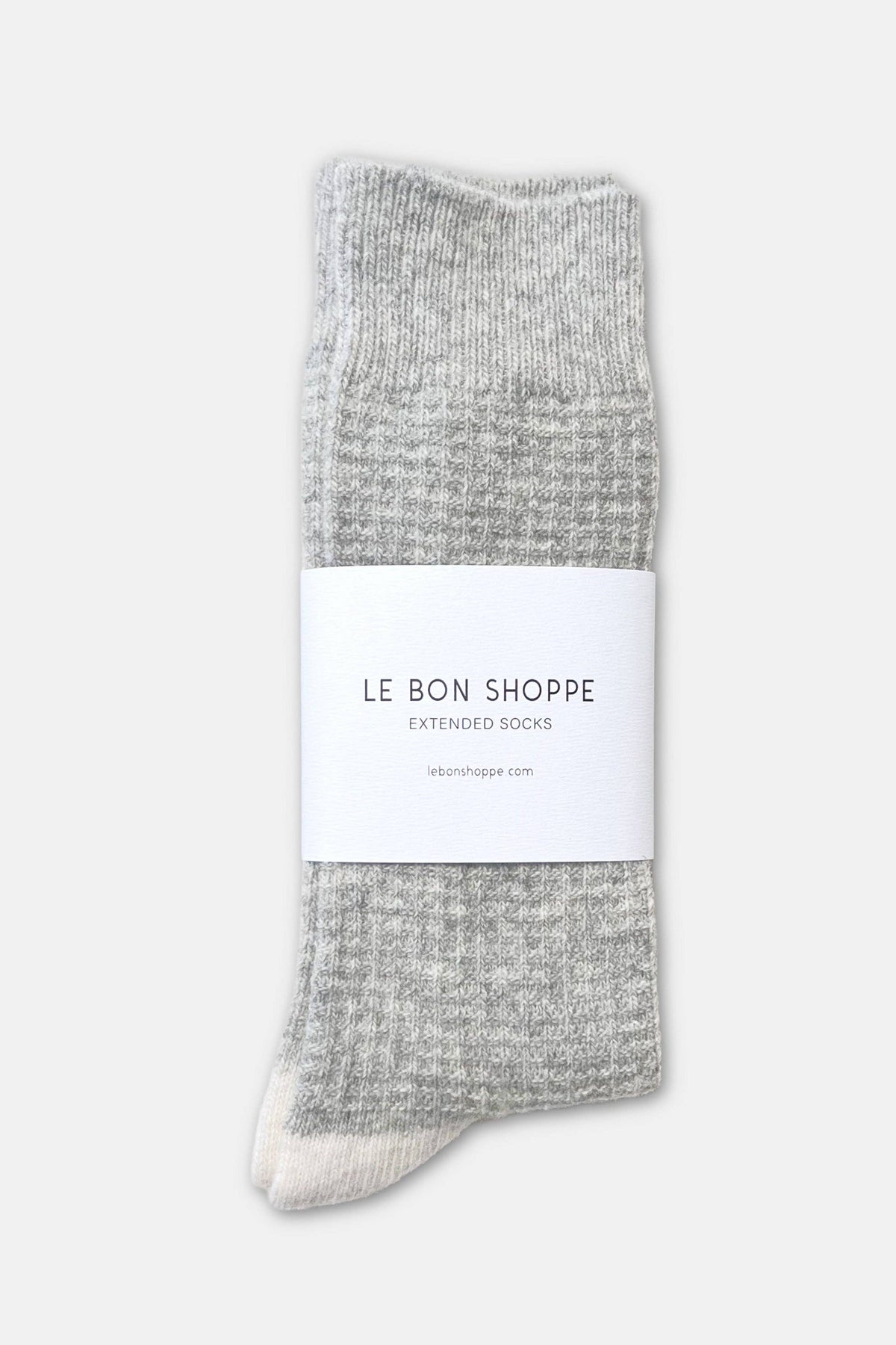 Extended Wool Waffle Socks : Denim/Stone