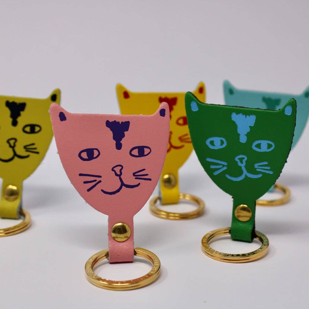 Cat Head Key Fob: Acid Green