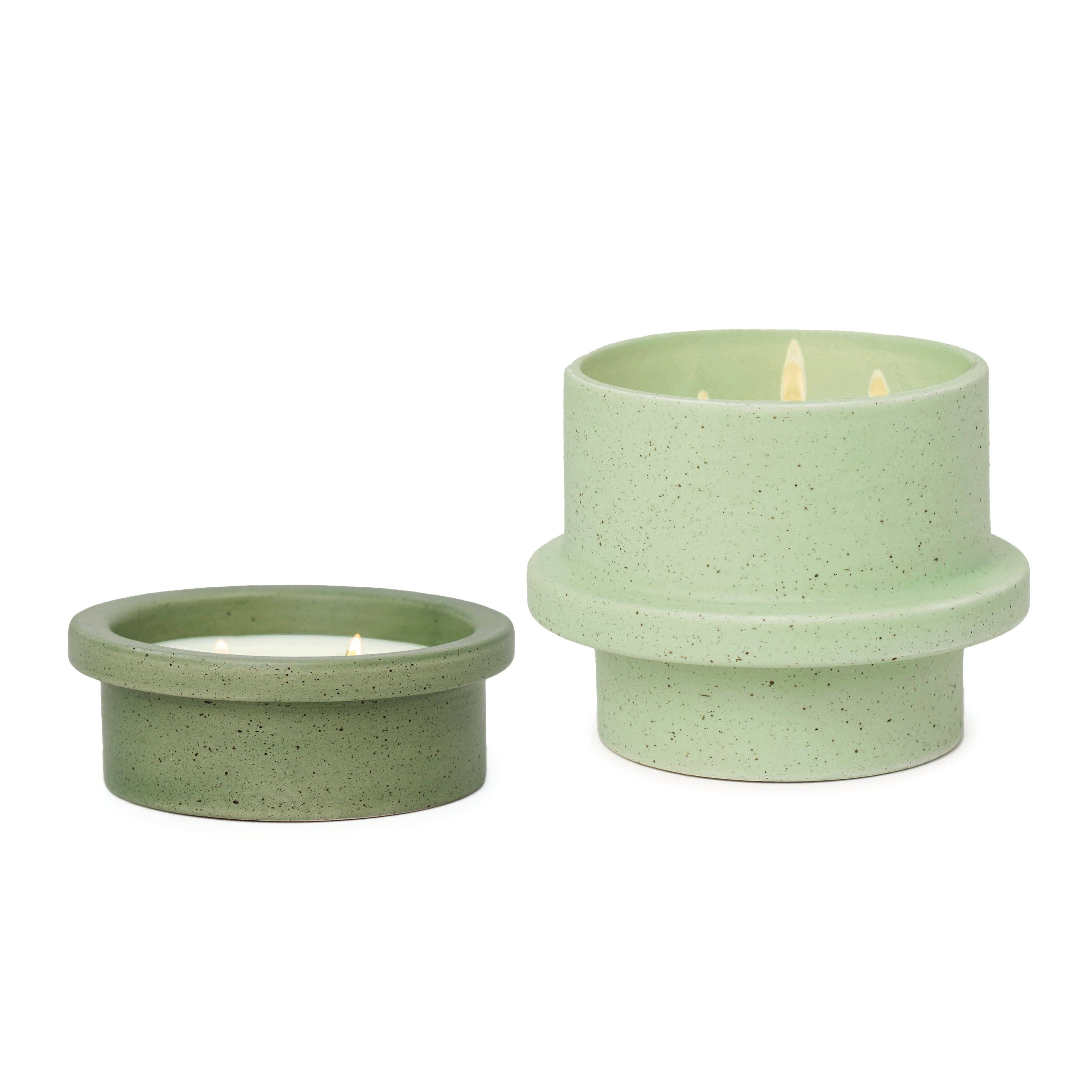 Paddywax Folia Ceramic Candle - Emerald - Thyme & Olive Leaf