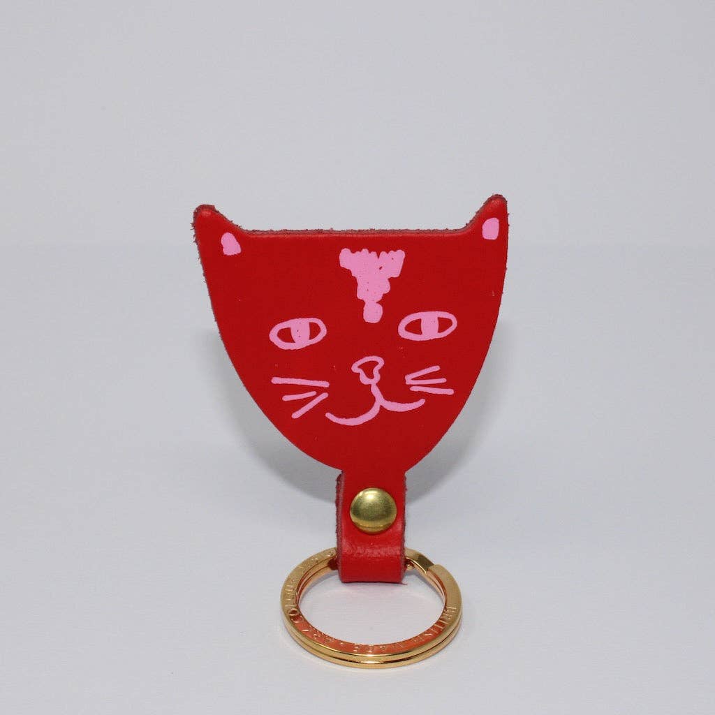 Cat Head Key Fob: Turquoise