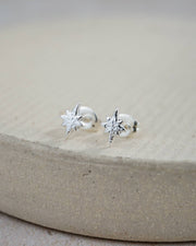 Sterling Silver Mini Starburst Studs