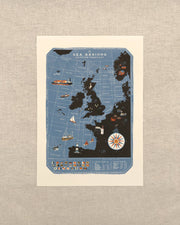 The Sea Regions of the United Kingdom A3 Map Print: Print Only