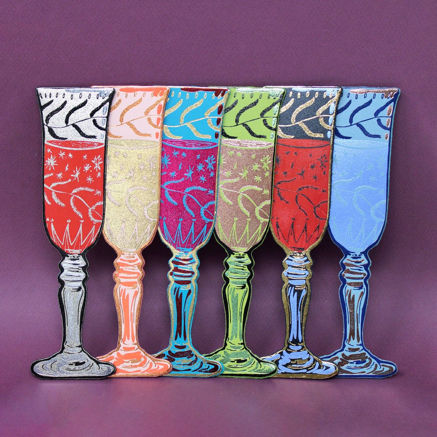 Wine Glass Bookmark: Turquoise