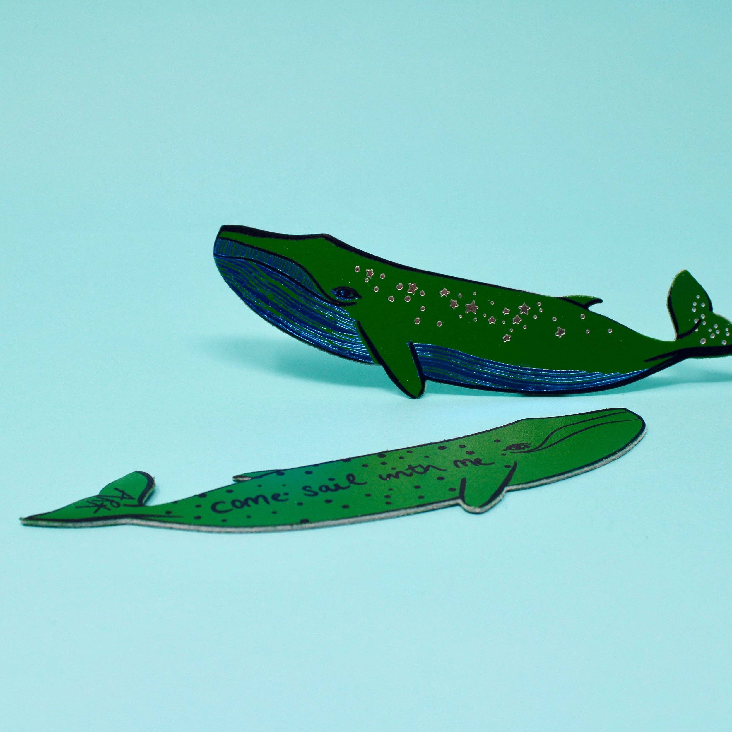 Whale Bookmark: Cornflower