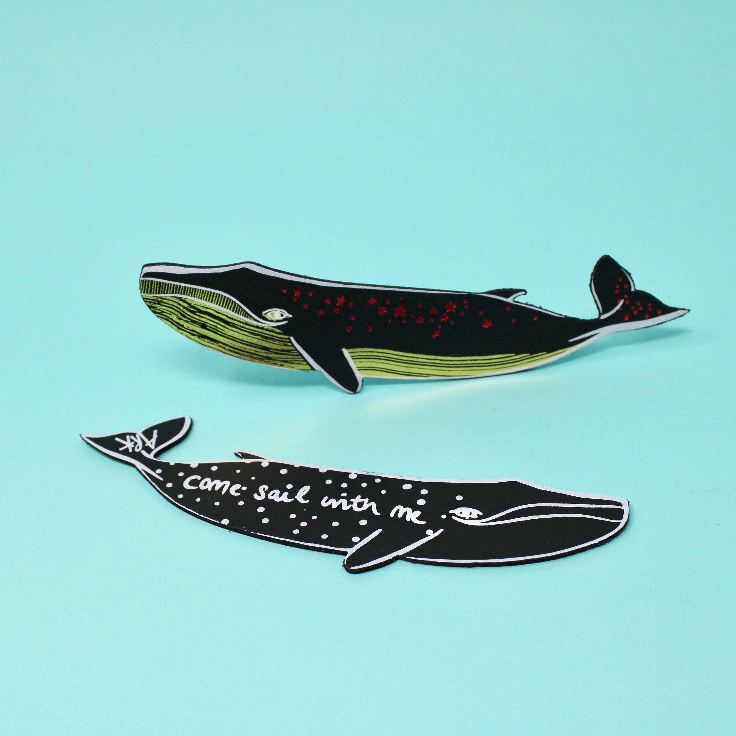 Whale Bookmark: Cornflower