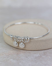 Sterling Silver Nugget Bangle: 6.5cm