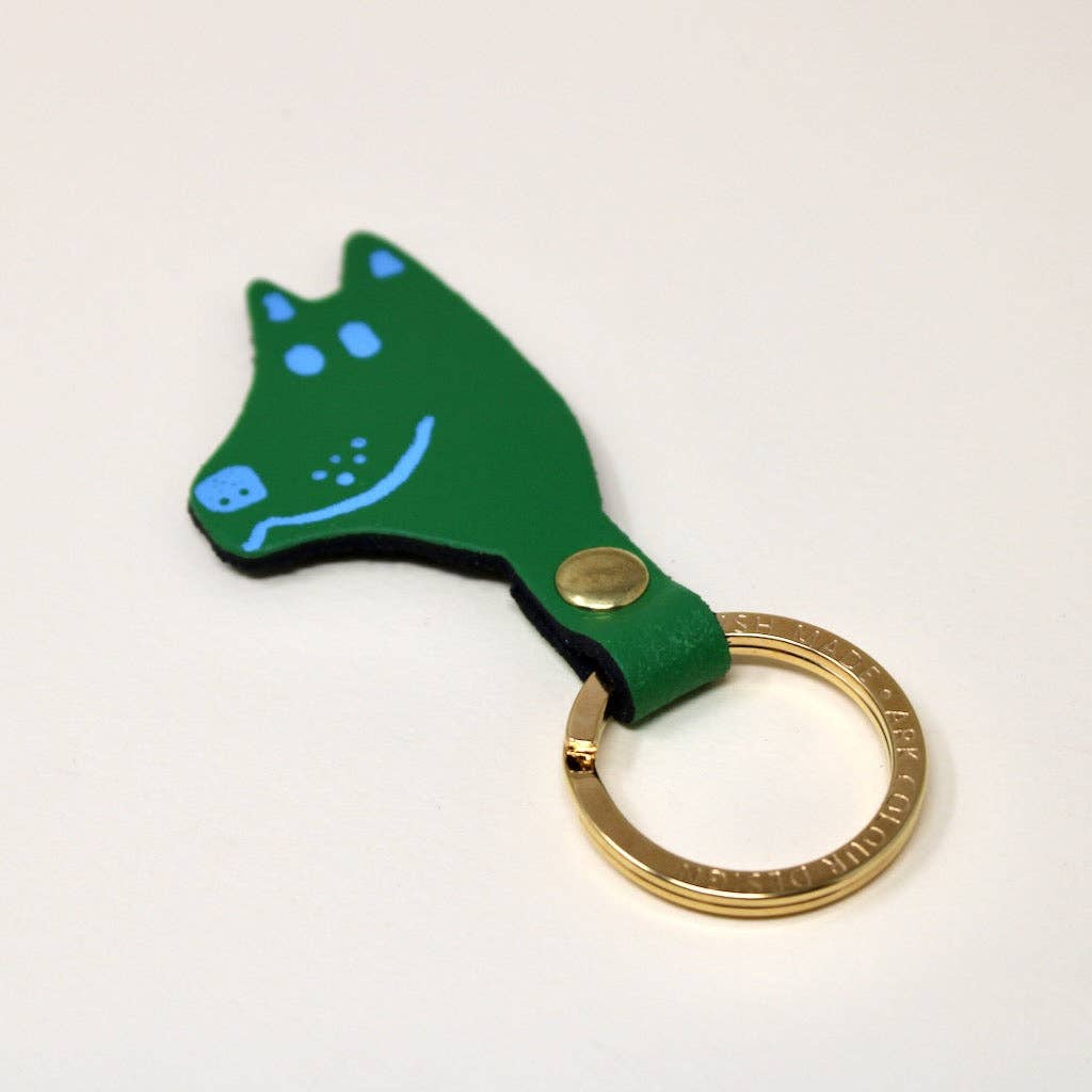 Dog Head Key Fob: Cream