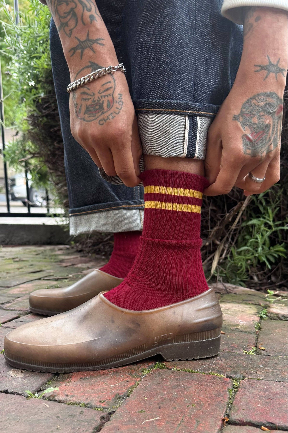 EXTENDED Boyfriend Socks : Maroon