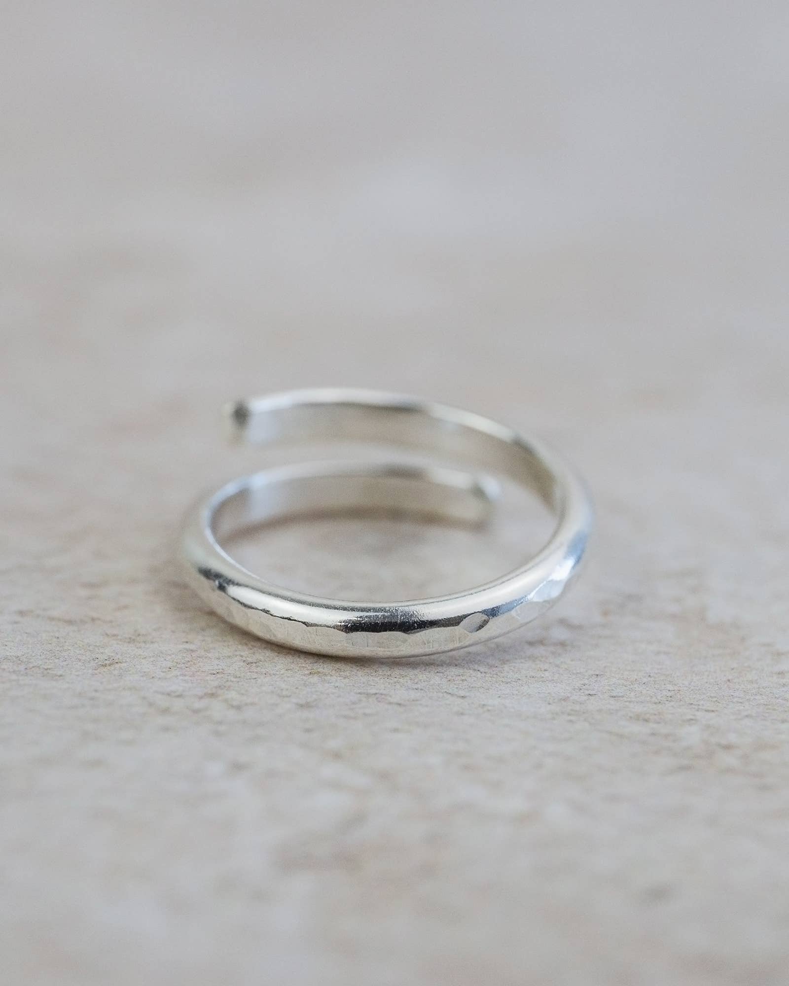 Sterling Silver Wrap Around Hammered Thumb Ring