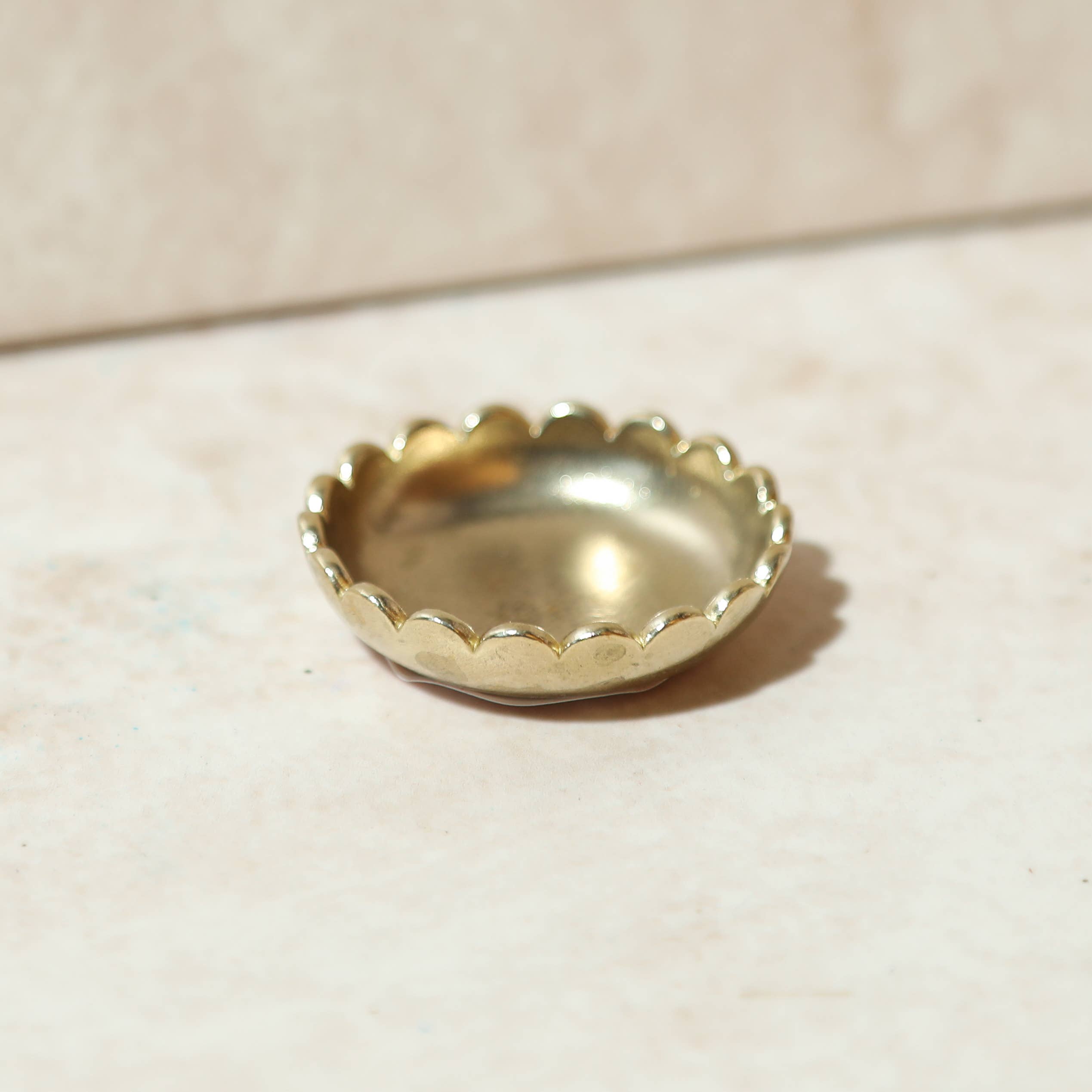 Brass Incense Holder Scalloped Dish