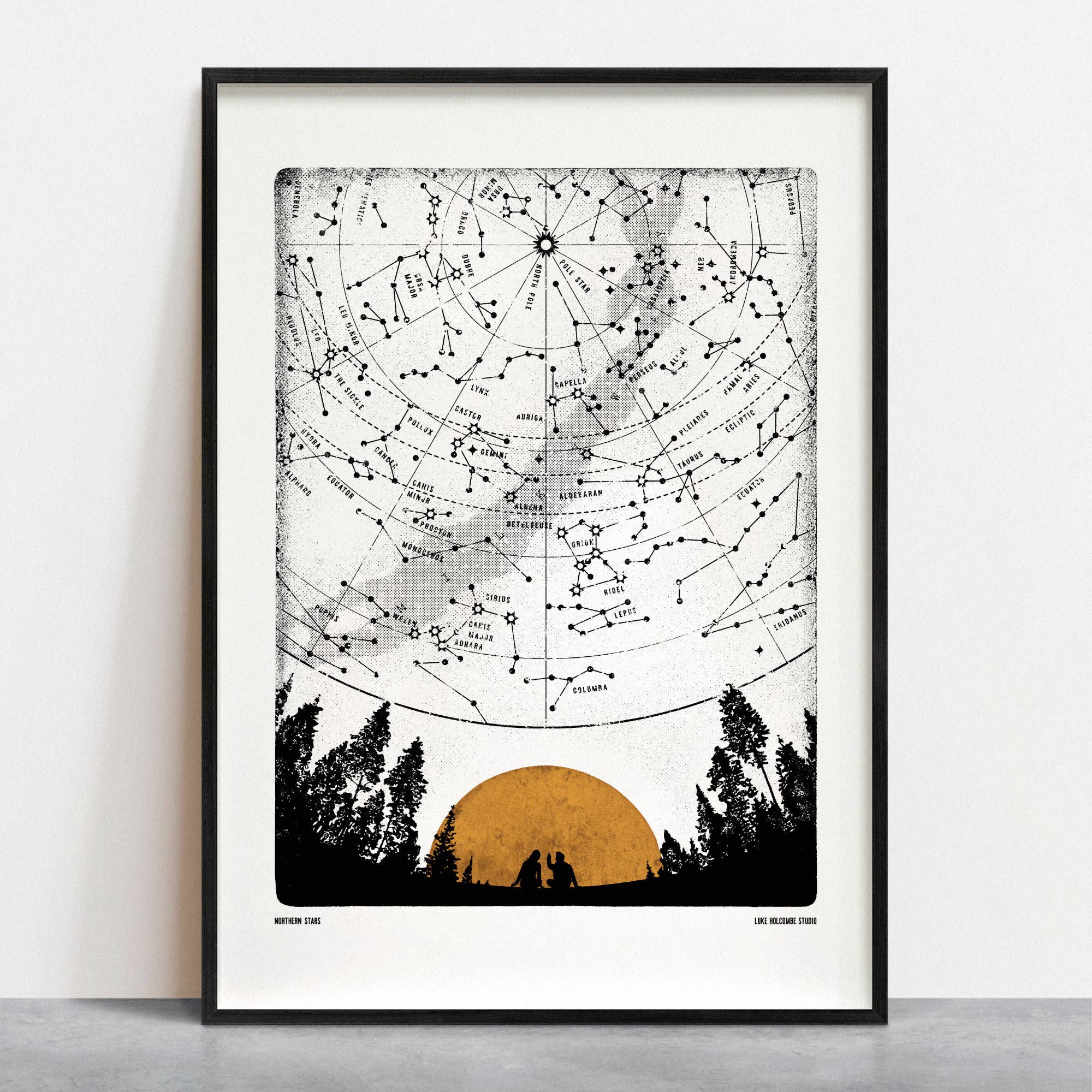 Northern Stars, Digital Print (A4, A3) Magic Forest Wonder: A3