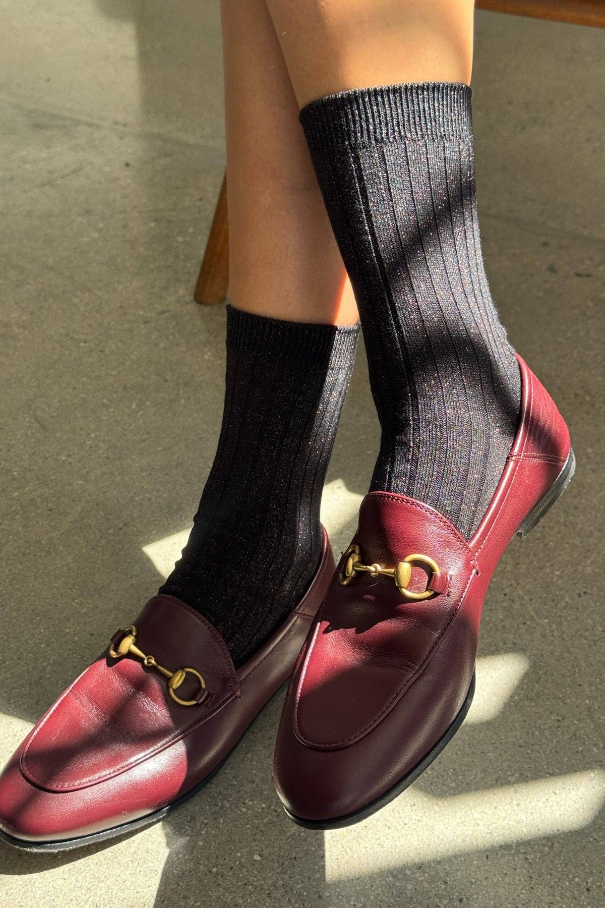 Her Socks - MODAL Lurex : Copper Black