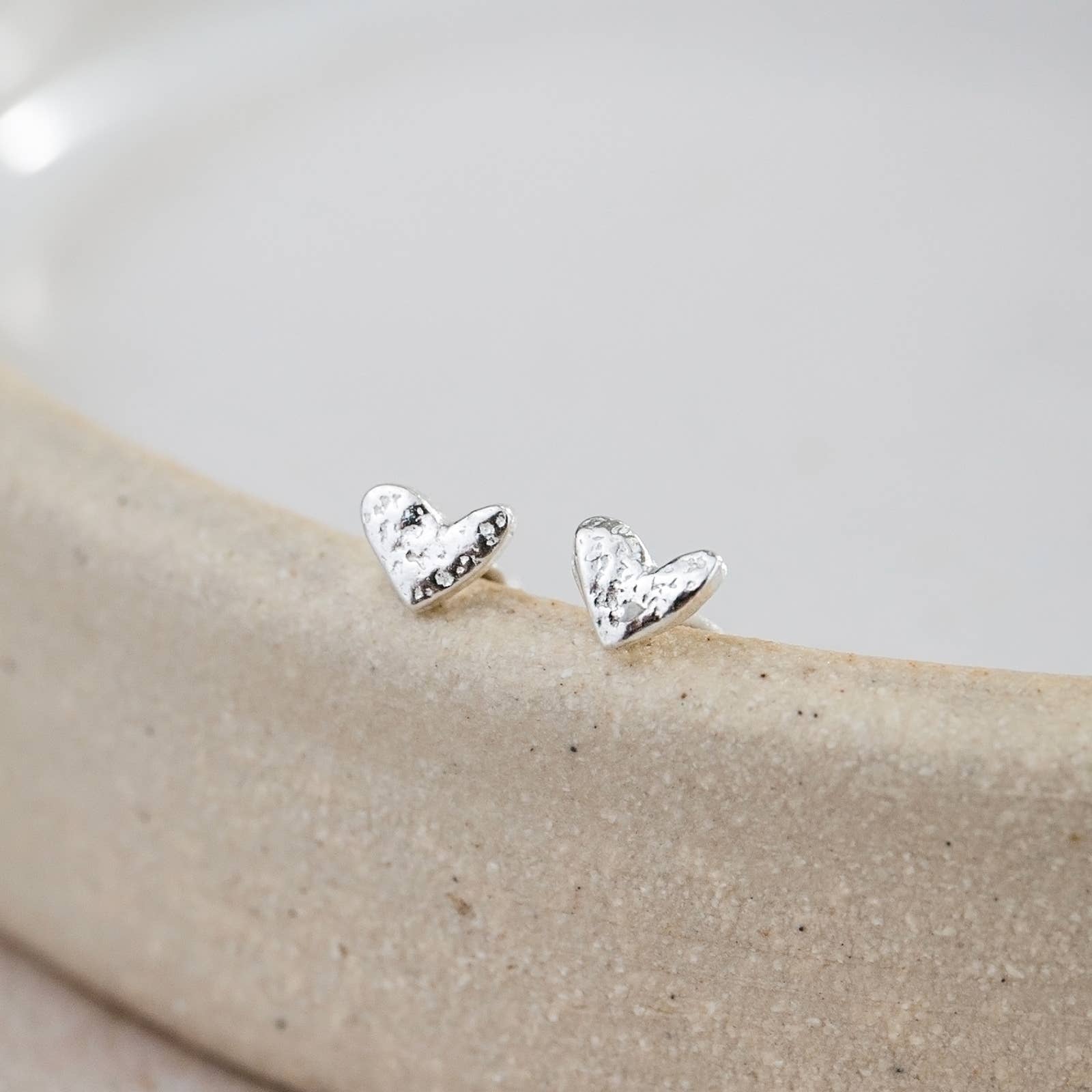 Sterling Silver Mini Abstract Heart Studs