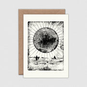 Under the Sun Individual Card (A6) Surfing Surf Sunset BW