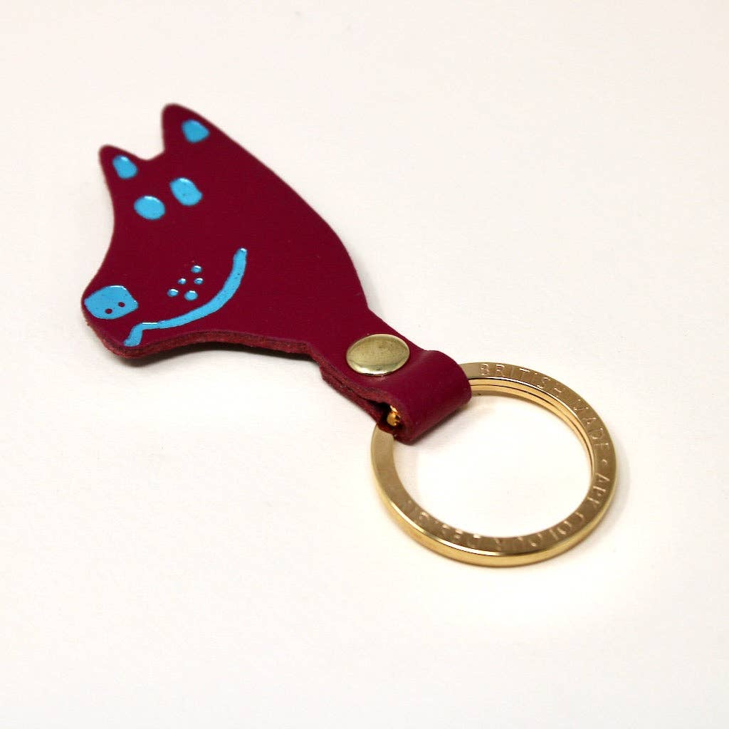 Dog Head Key Fob: Magenta