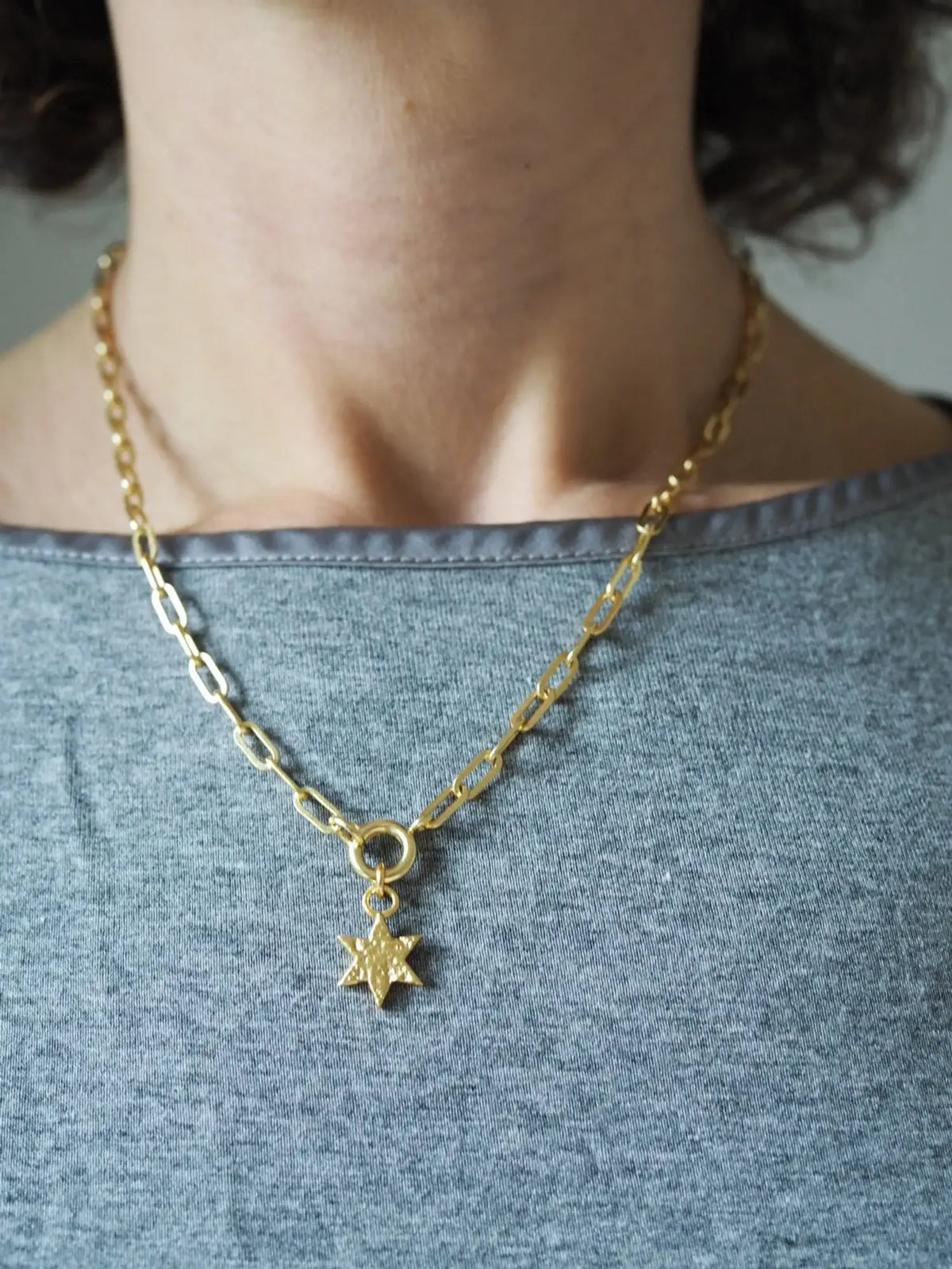 Fallen Star Gold Charm Necklace