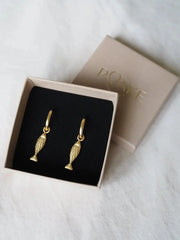 Friendly Fish Gold Charm Earrings