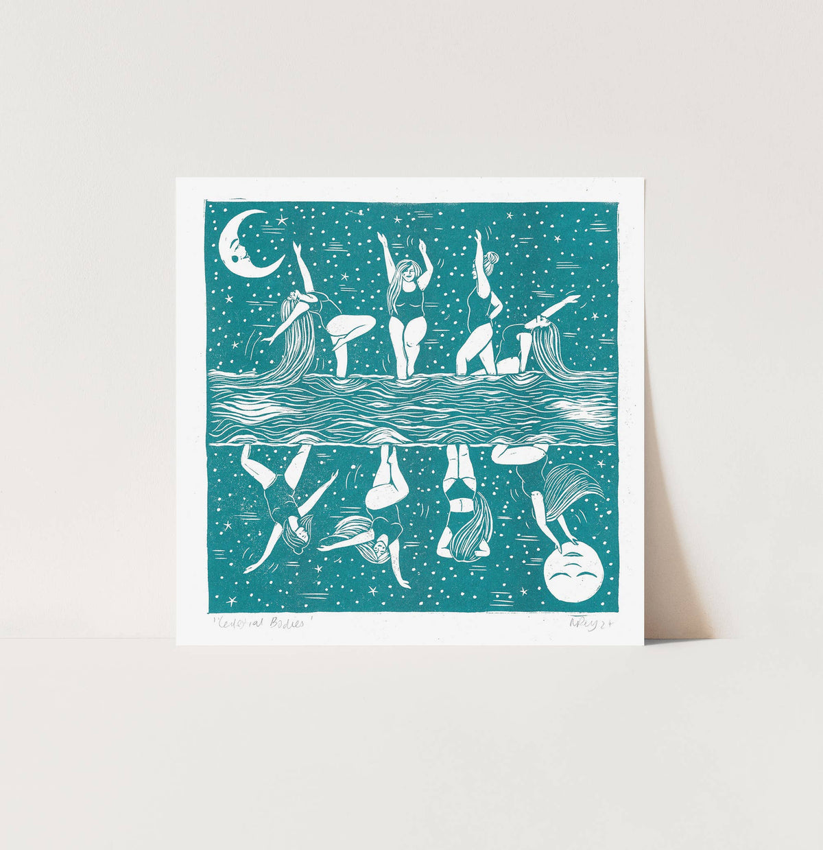 Celestial Bodies riso, swimming, friends, ocean, mooncycle