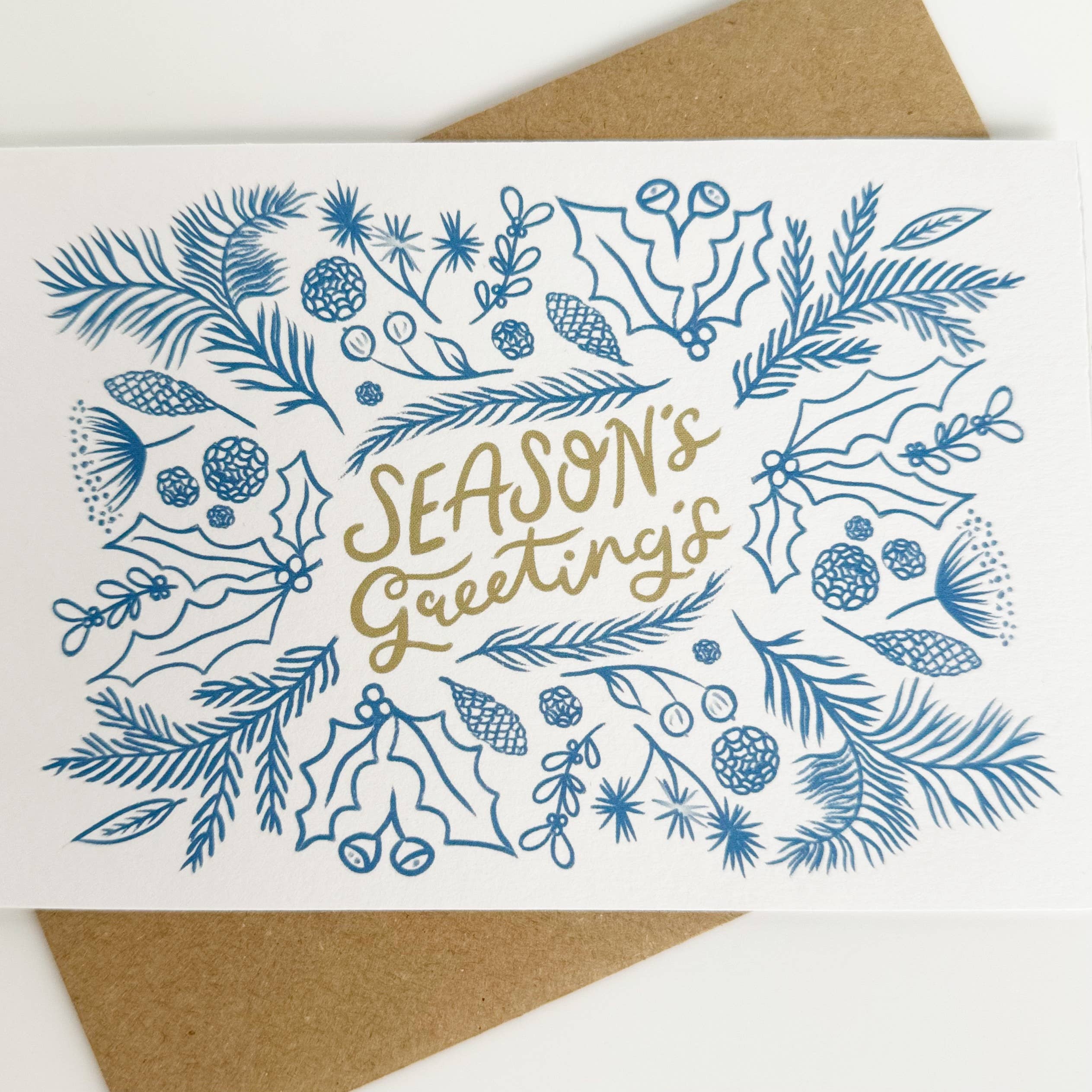 Season's Greeting's - White & Blue