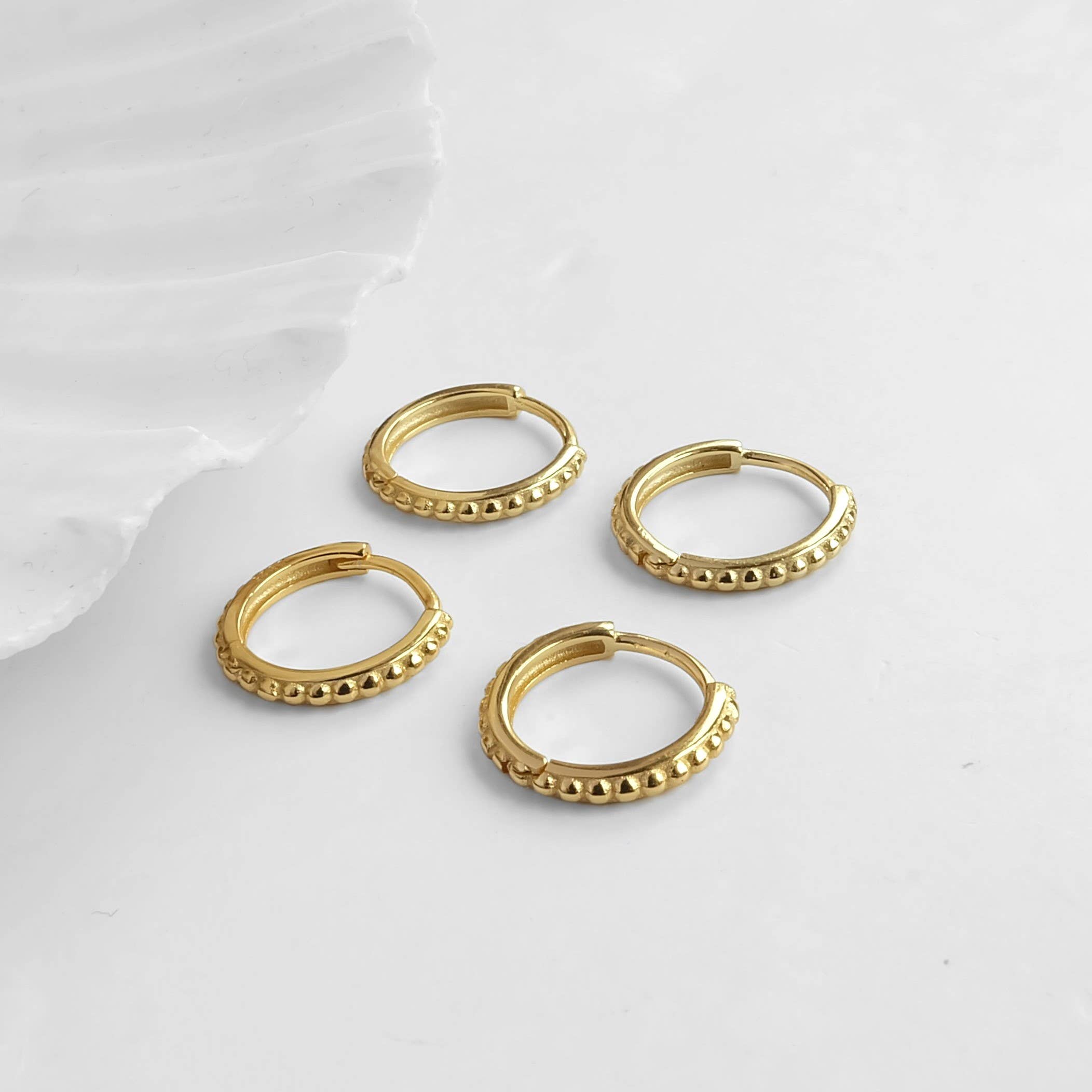 Vermeil Bobble Hoops Earrings: 9mm