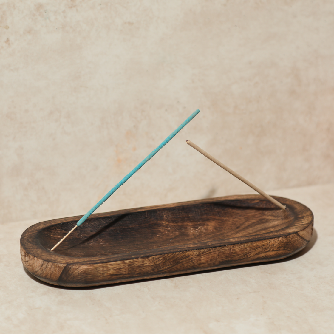 Large Wooden Double Incense Holder Ash Catcher