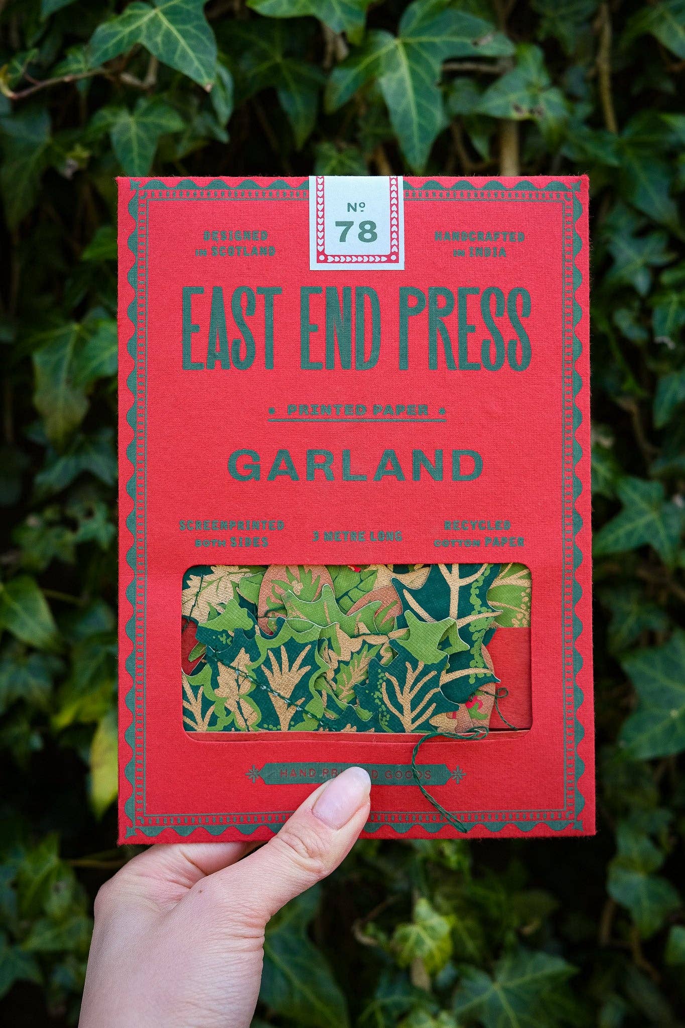 Holly and Ivy Sewn Garland