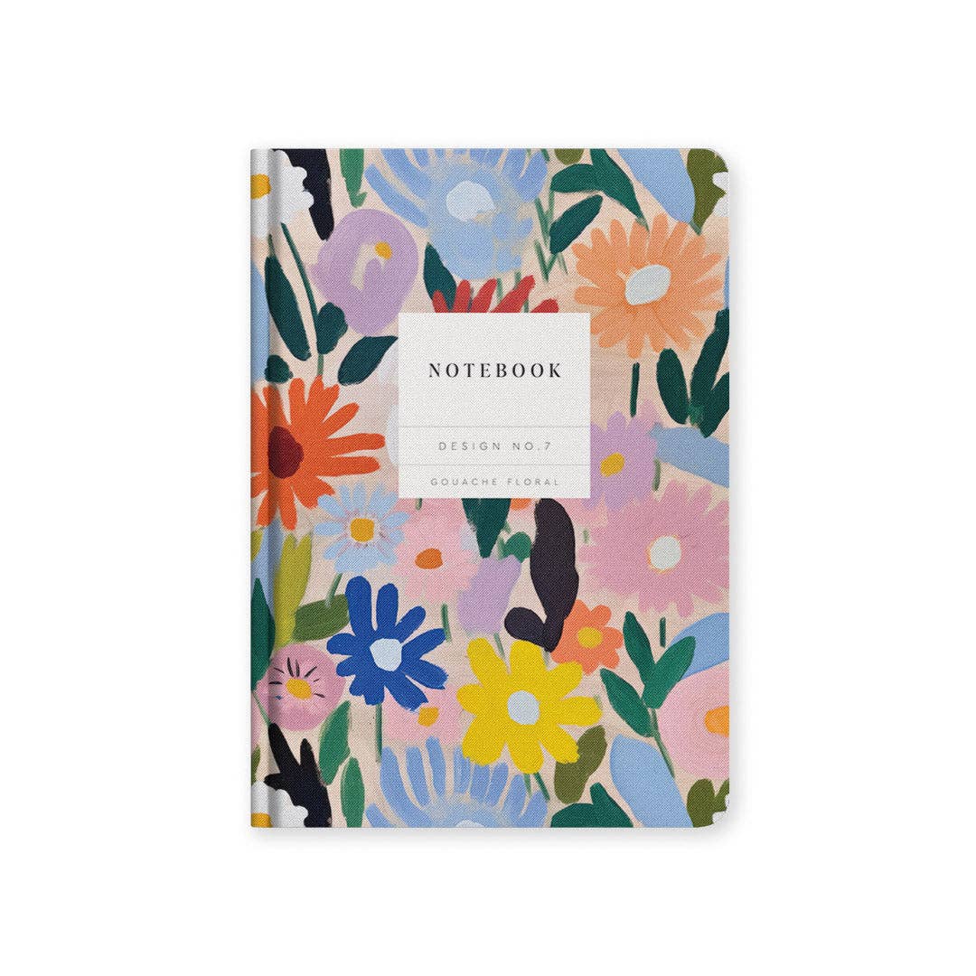 Design No.7 Gouache Floral Hardback Notebook (A5) (10579)