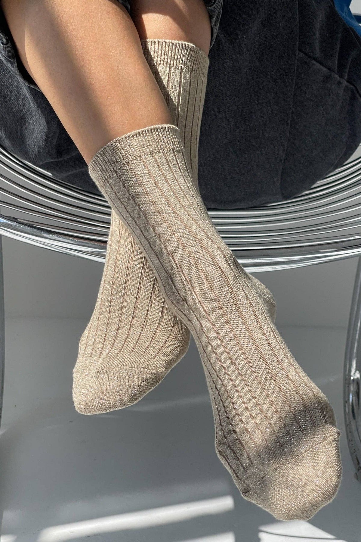 Her Socks - MODAL Lurex : Mustard Glitter