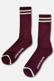 EXTENDED Boyfriend Socks : Maroon