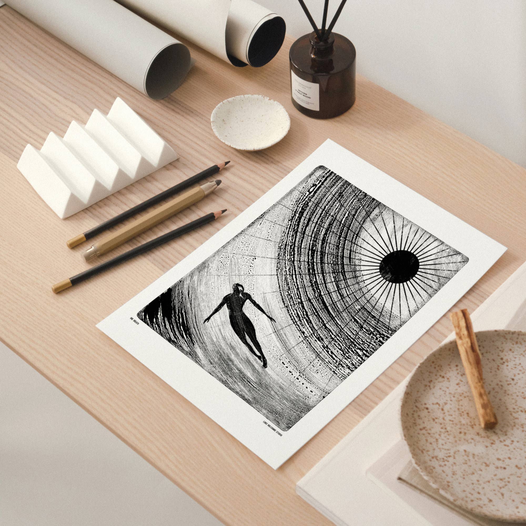 One Breath, Digital Print (A4, A3) Ocean Wild Swim Summer: A3