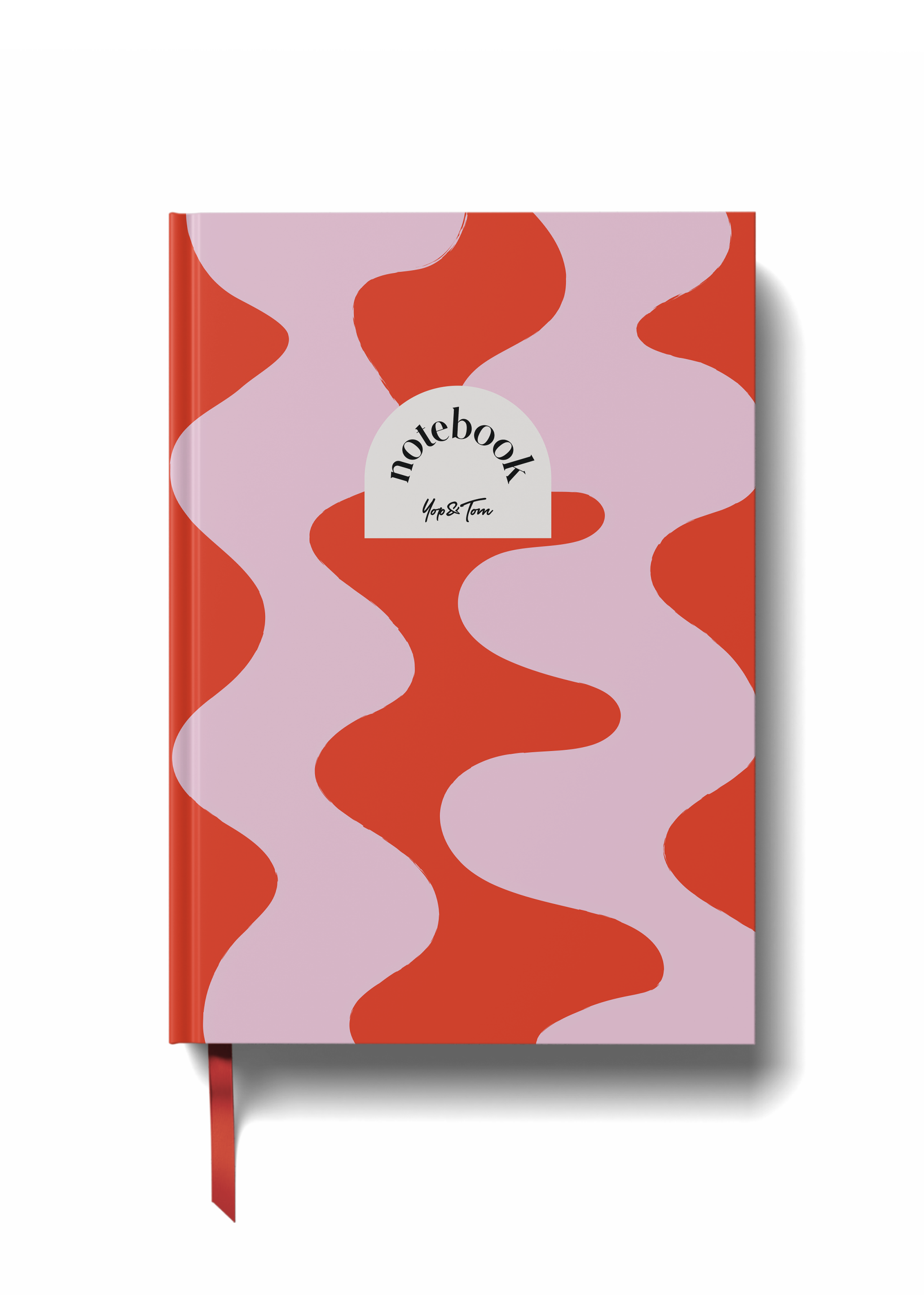 Lined Notebook Hardback - Red Ripple