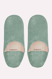 Suede Babouche Slippers | Sage: Medium
