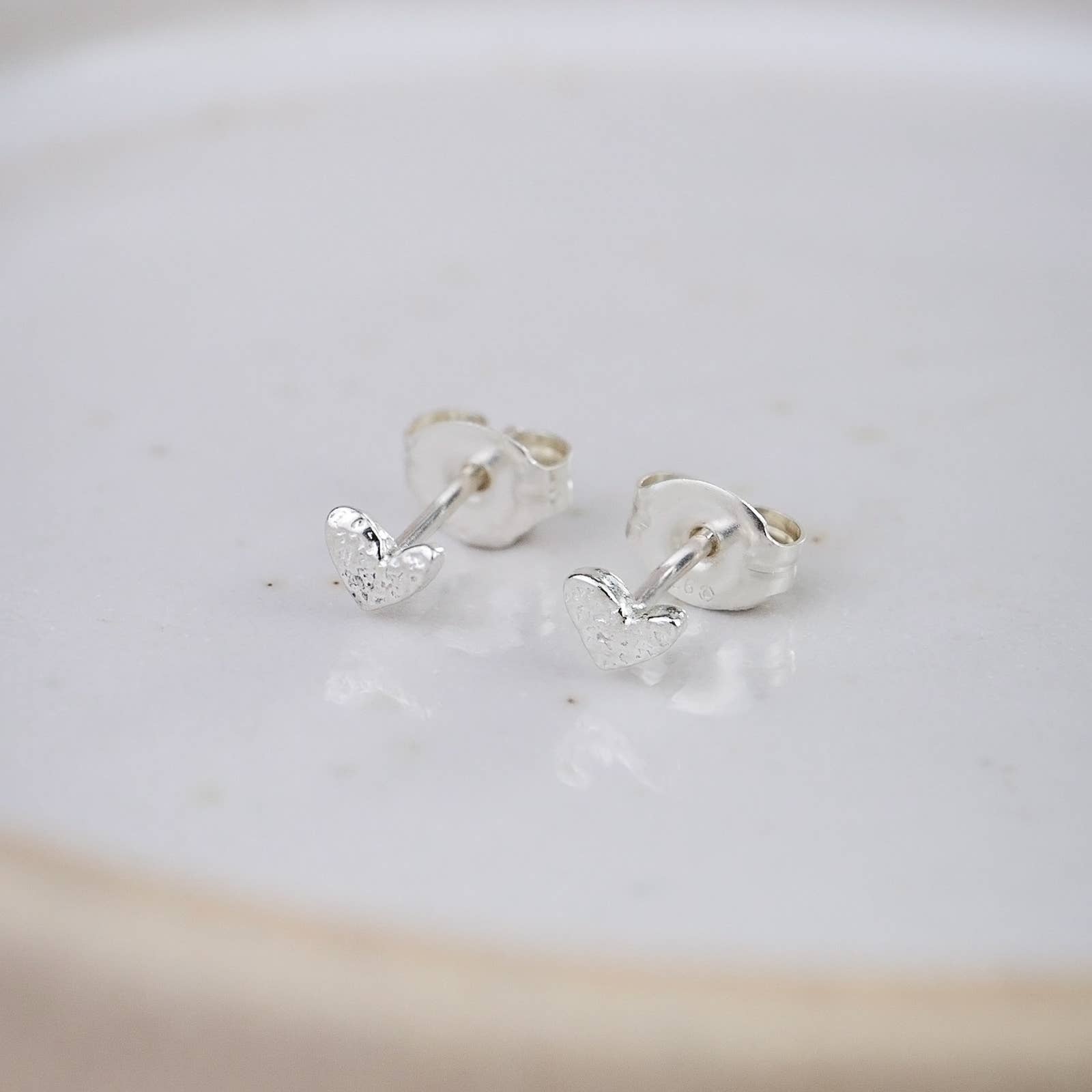 Sterling Silver Mini Abstract Heart Studs