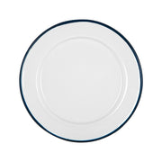 Argon Tableware White Enamel Side Plate - 20cm - Navy