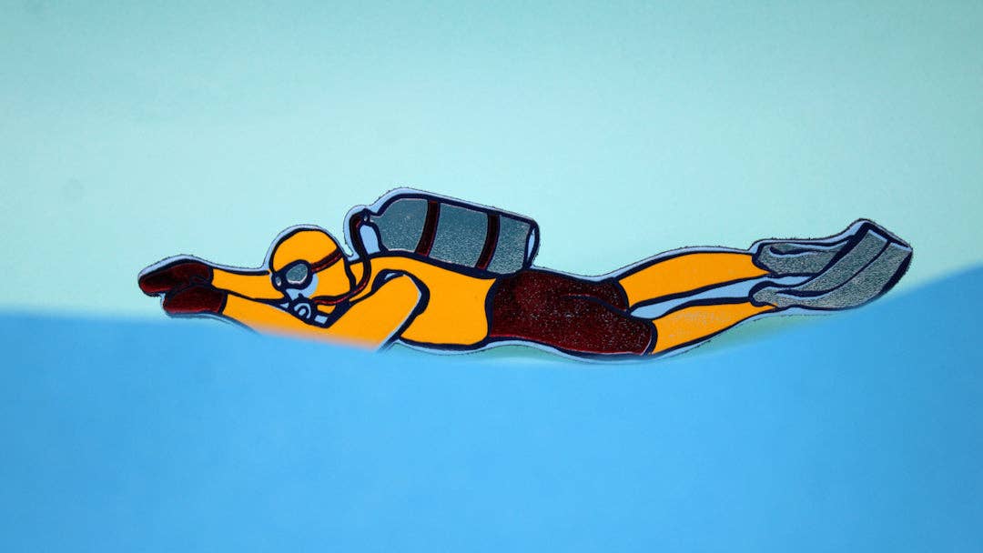 Scuba Diver Bookmark: Apple